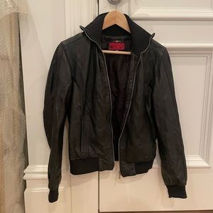 Vintage Italian Leather Bomber Jacket